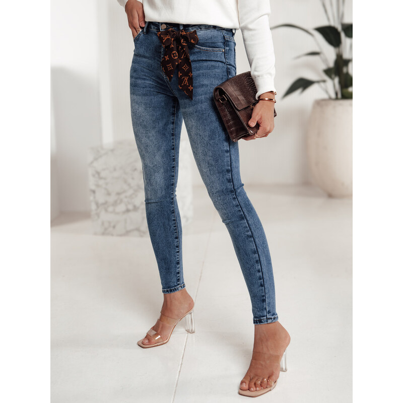 BASIC Dámske tmavomodré džínsy klasického strihu LEVILTI UY2199 60518836
