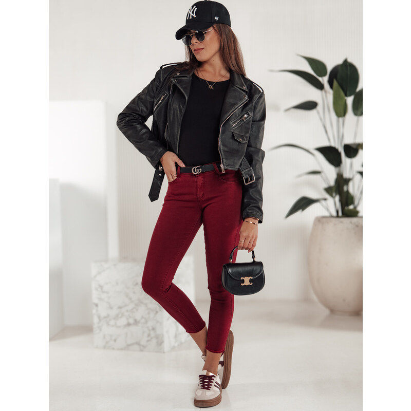 BASIC Vínové dámske skinny rifle BRITTNIX UY2222 60518837