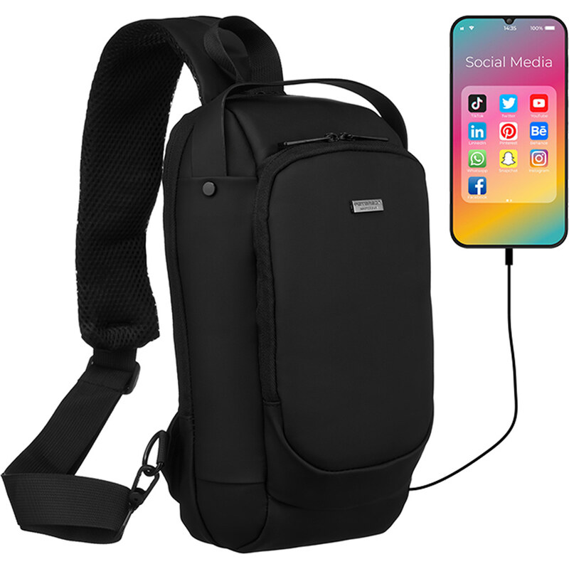 Taštička cez plece s USB portom - Peterson 58404815