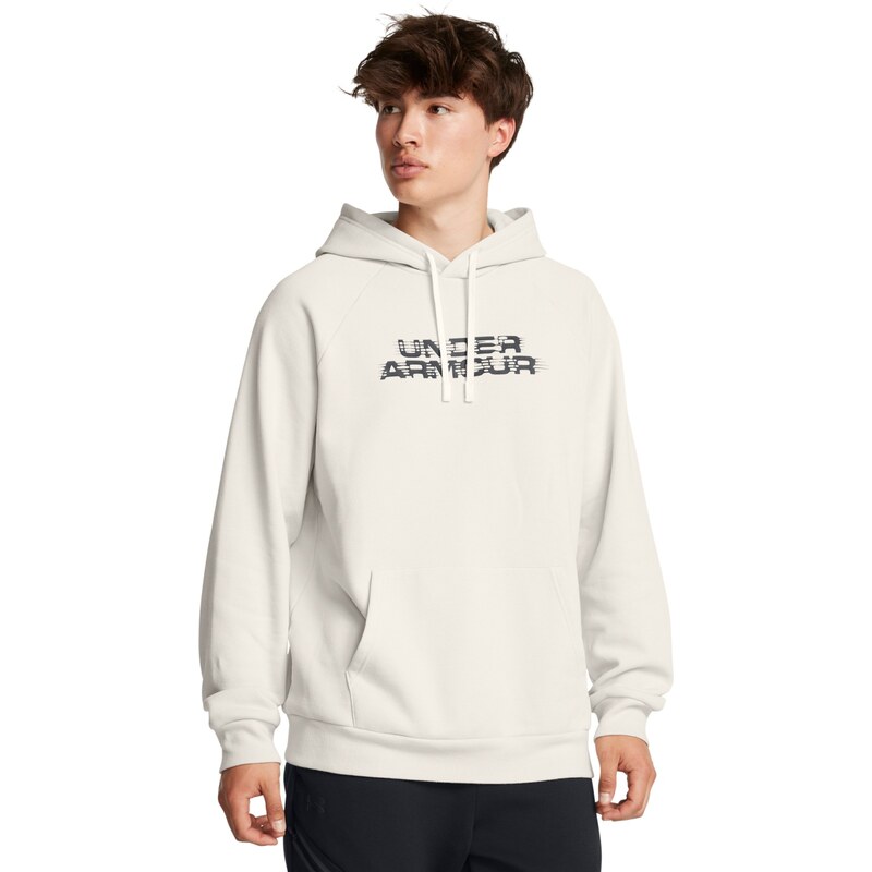 Under Armour Rival Fleece Textured Glitch Hoodie WHT 60523389