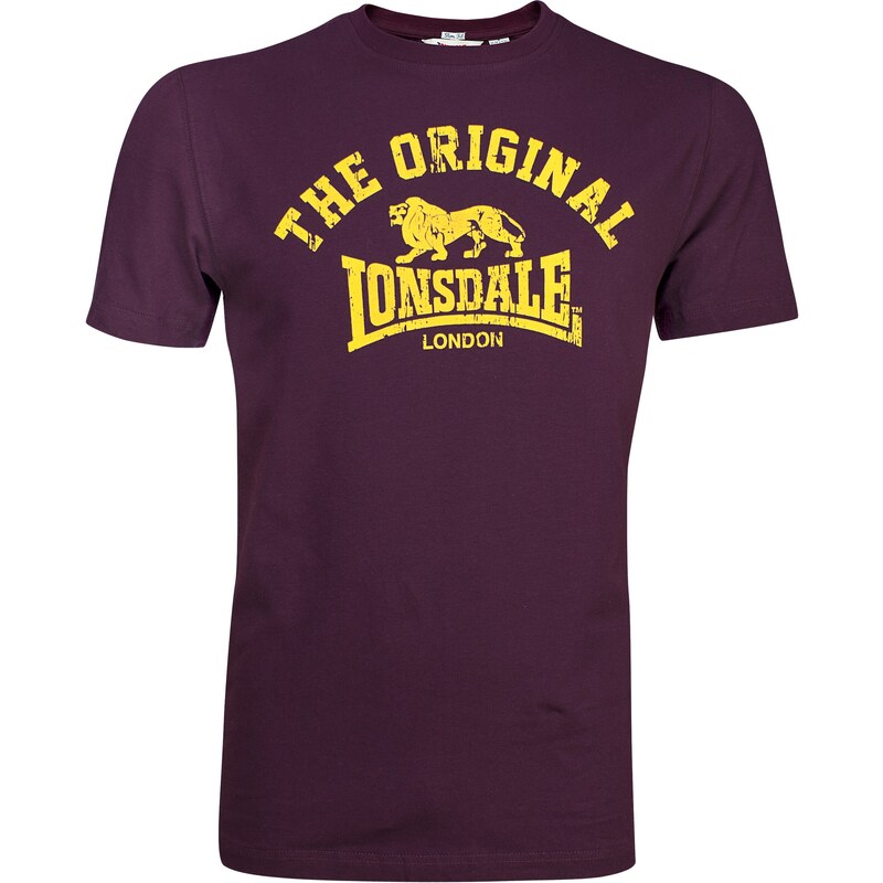 LONSDALE Tričko žltá / vínovo červená 60872495