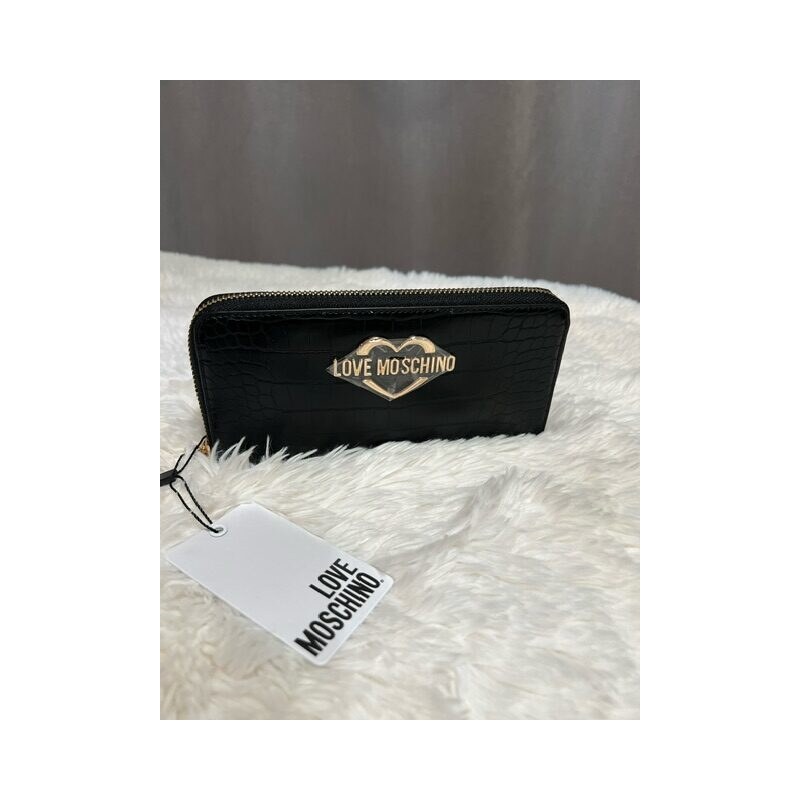 Dámska peňaženka LOVE MOSCHINO Porta Fogli Croco Black 60113460