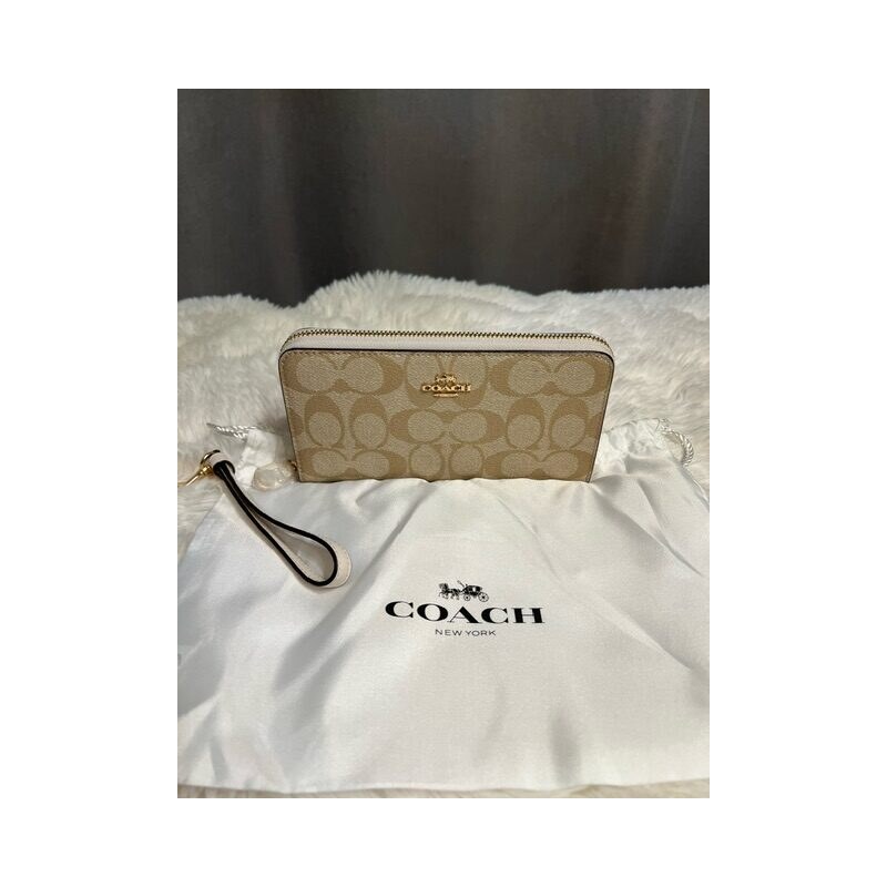 Dámska peňaženka COACH SIG LONG ZIP AROUND BEIGE 60209705