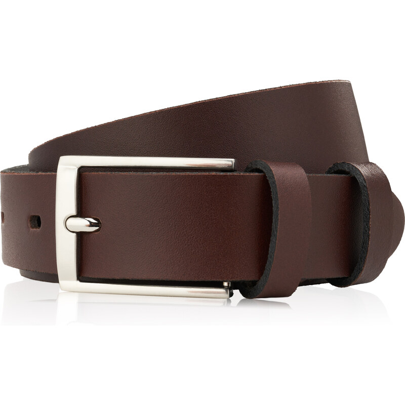 PAOLO PERUZZI Pánsky kožený opasok so striebornou prackou 120 cm | 53703237