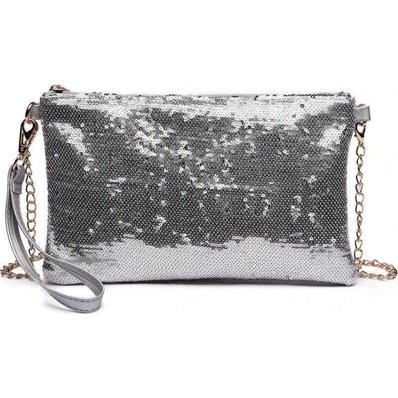 Konofactory Strieborná spoločenská kabelka s extra retiazkou „Donna“ 60349857