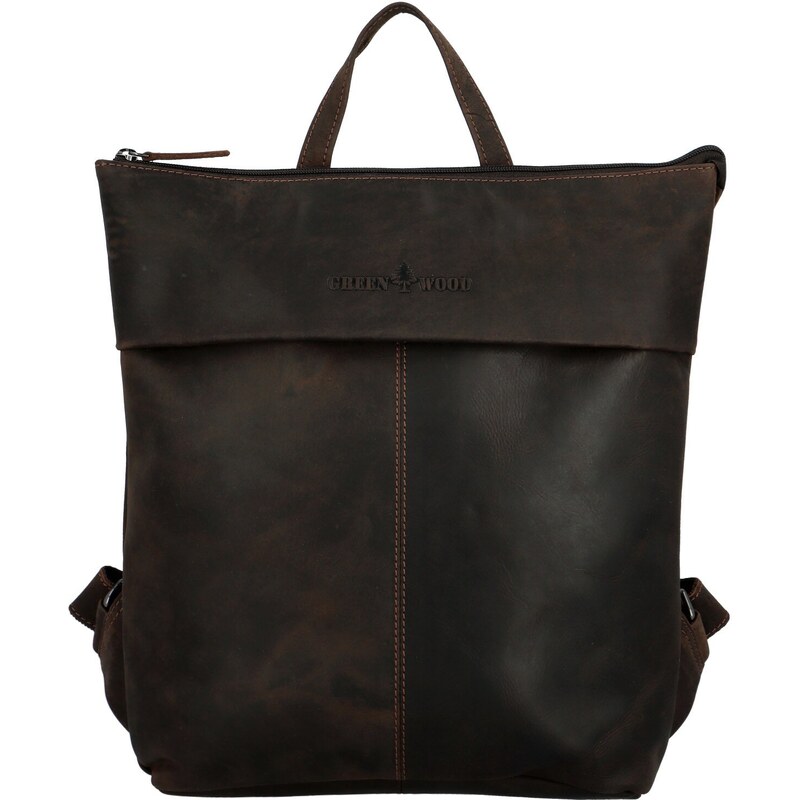 Kožený batoh tmavo hnedý - Greenwood Ronitor hnedá 44082400