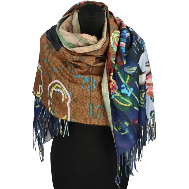 Dámsky šál hnedý - Firenze Africo Art 7 hnedá 60645189