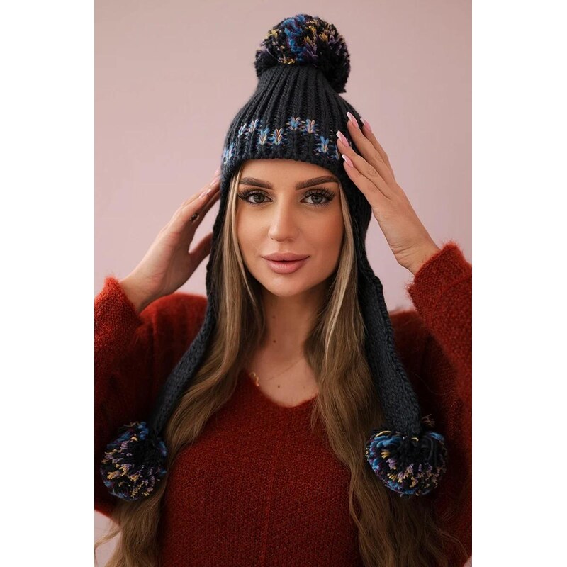 MladaModa Dámska čiapka s dlhými ušami Nadia K321 grafitová 36917948