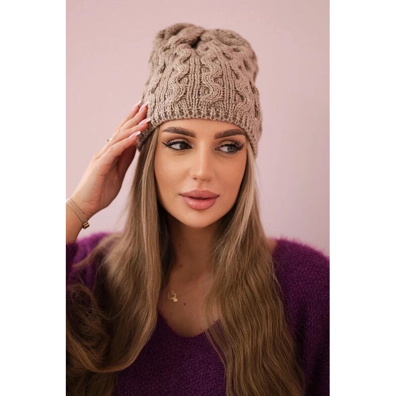 MladaModa Dámska čiapka Teresa K285 tmavá béžová 36781998