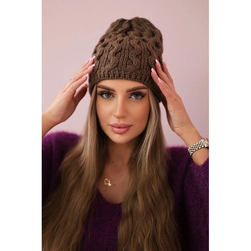MladaModa Dámska čiapka Teresa K285 farba mocca 36781999