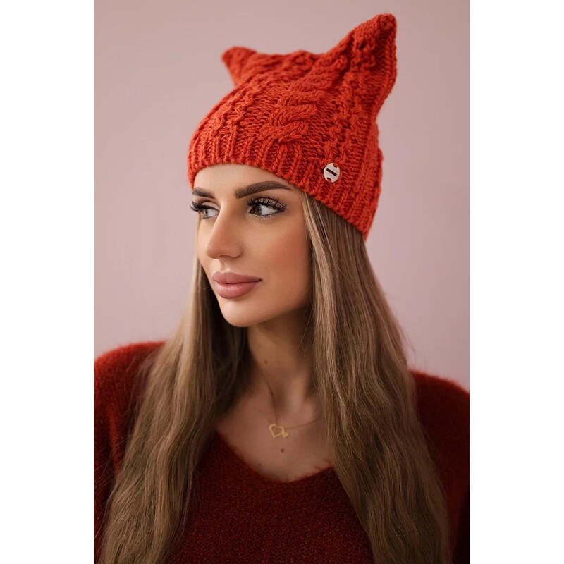 MladaModa Dámska čiapka Rabbid K237 oranžová 36578043