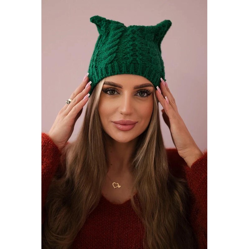 MladaModa Dámska čiapka Rabbid K237 tmavá zelená 36429322
