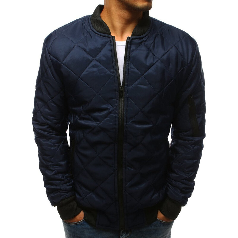 BASIC Pánska prešívaná granátovo modrá bomber bunda tx2217 6281646