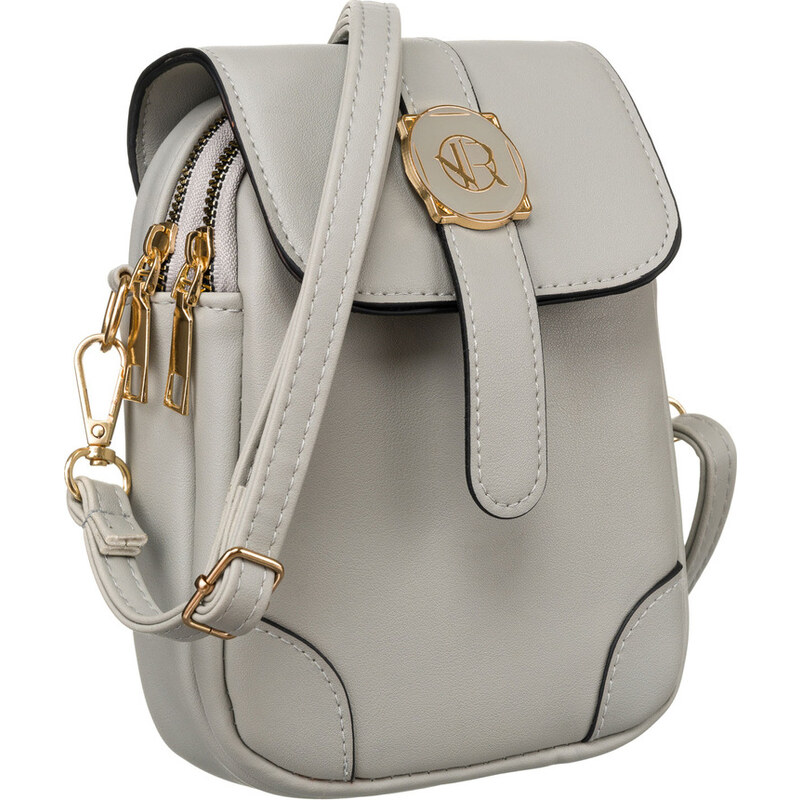 Sivá dámska crossbody kabelka s chlopňou Rovicky R-MBV-02 60536712