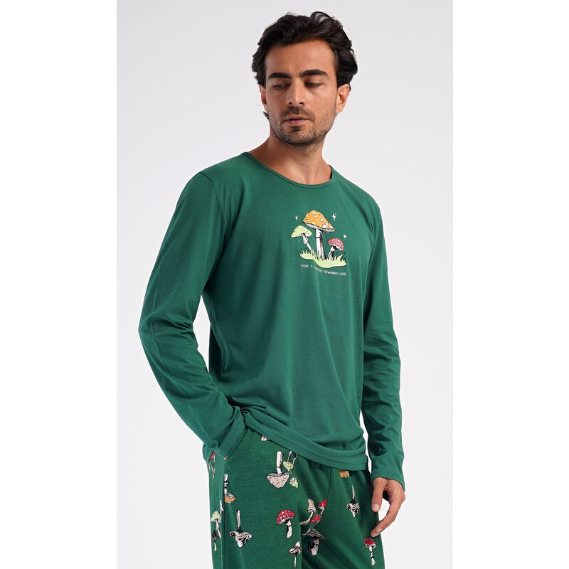 Vienetta MAN Pánske pyžamo dlhé Muchotrávky 60580414