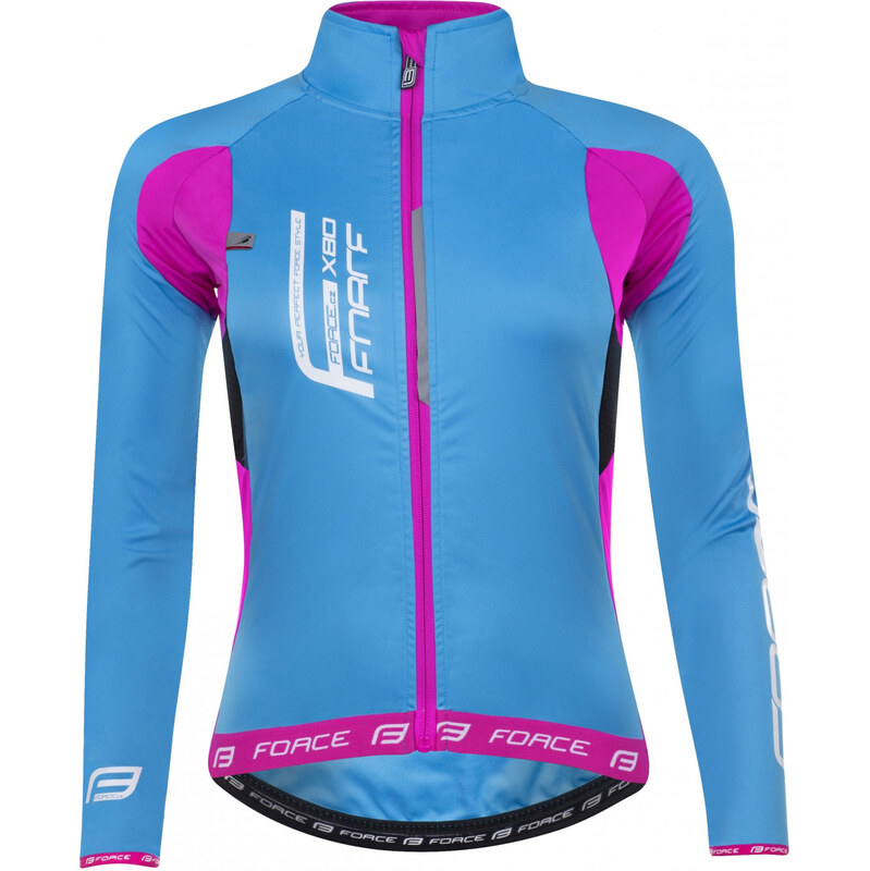 Force bunda dámska X80, tenký softshell, modro-ružová 60562544