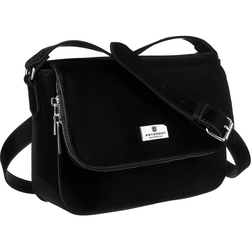 Peterson čierna crossbody kabelka s chlopňou PTN TOR-ALE-13 54601865