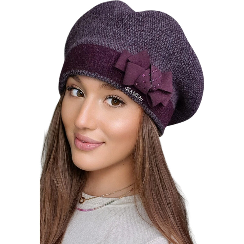 Kamea Fialová elegantná dámska baretka Amparo, Farba fialová 60579793