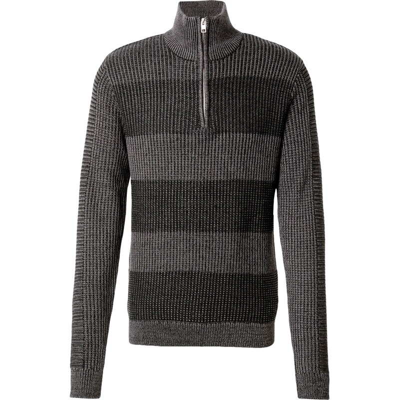 JACK & JONES Sveter JJHugo antracitová / čierna 60869062