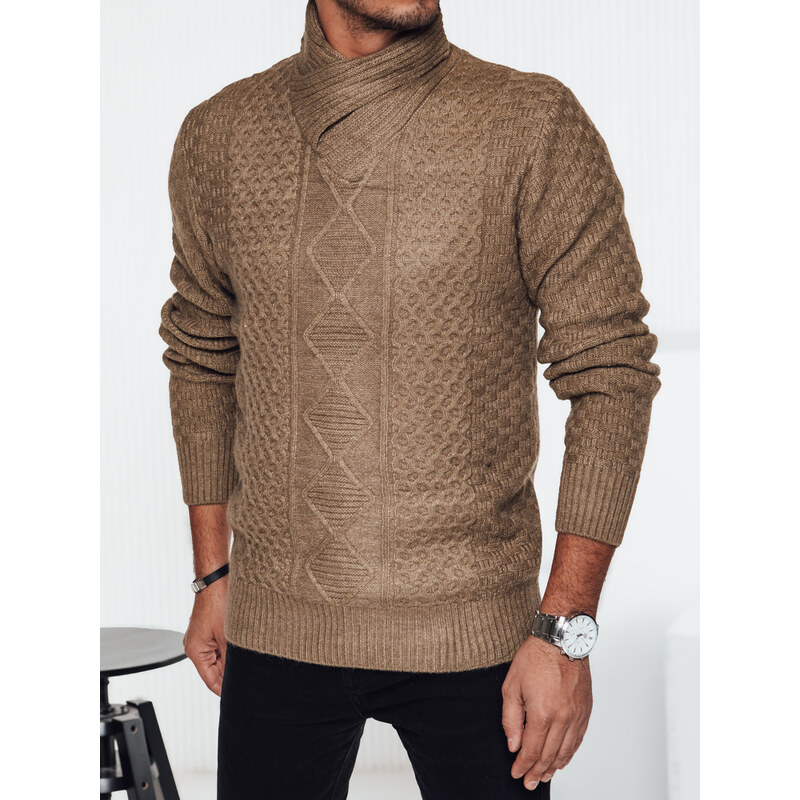 DStreet Pánsky kamelový sveter s rolákom 60594955