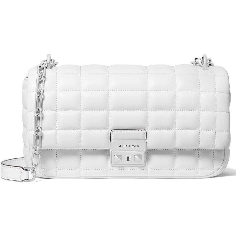 Michael Kors Tribeca Large Quilted Leather Shoulder Bag Optic White 63774155