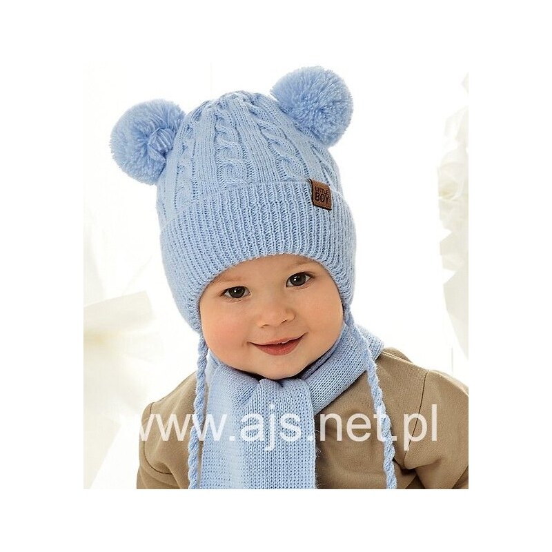 Chlapčenská súprava AJS 48-313 čiapka + šál 66362442