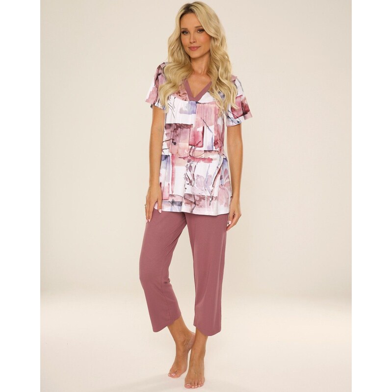 Dámske pyžamo De Lafense 777 Violet 3XL-4XL 67673088