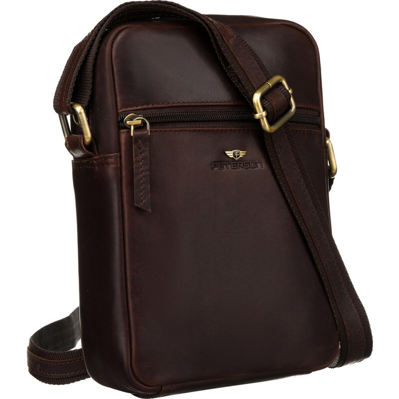 Hnedá kožená crossbody taška - Peterson 60613725