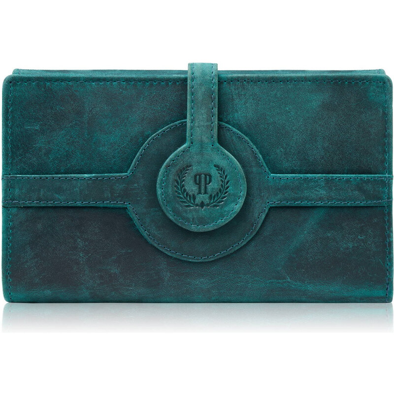 Paolo Peruzzi Dámska veľká kožená peňaženka vintage | zelená T-134-HGR 60613752