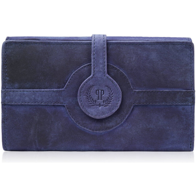 Paolo Peruzzi Dámska veľká kožená peňaženka vintage | modrá T-134-HDB 60613753