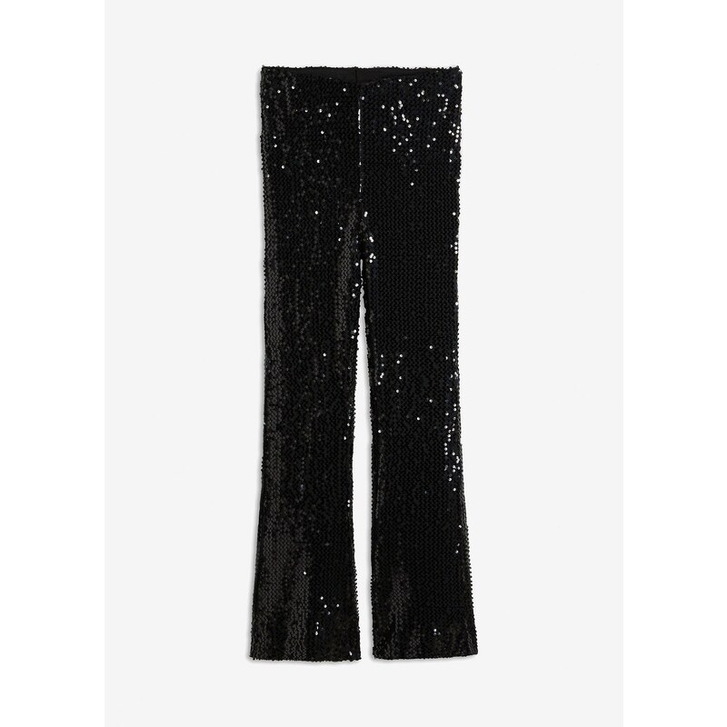 bonprix Nohavice s flitrami, farba čierna 60614267