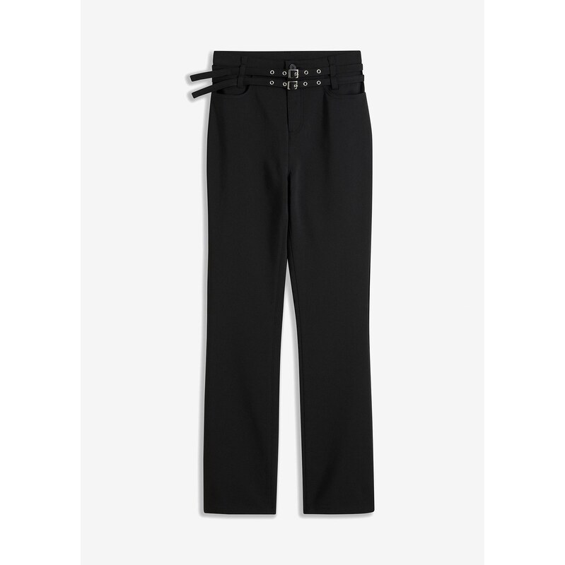 bonprix Strečové nohavice z bavlny, farba čierna 60614311