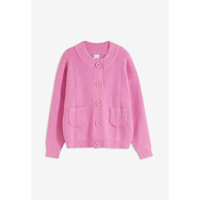 bonprix Oversize pletený sveter, farba ružová 60614398