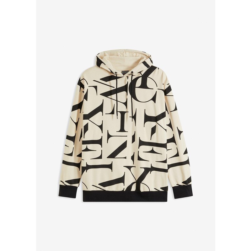 bonprix Mikina s kapucňou z bio bavlny, Loose Fit, farba béžová 60614490