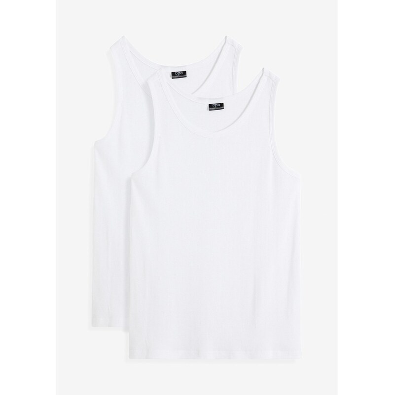 bonprix Tielko (2 ks v balení) z bio bavlny, farba biela 60614498