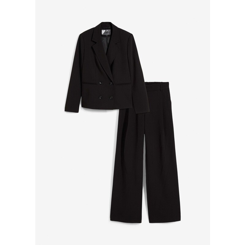 bonprix Nohavicový oblek, 2-dielny, farba čierna 60614494