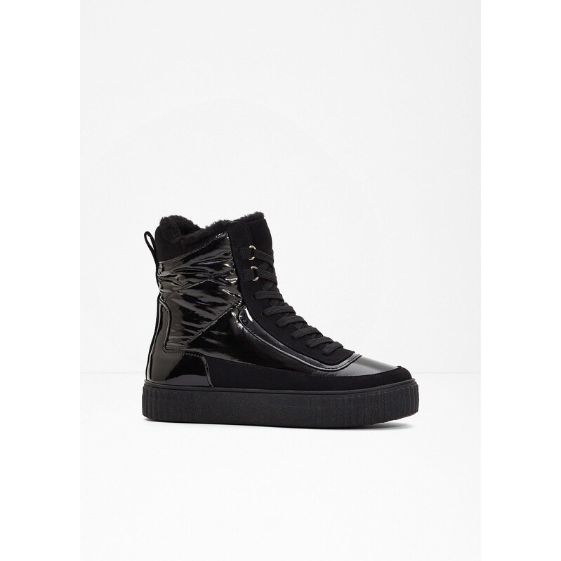 bonprix Šnurovacie čižmy, podšívané, farba čierna 60614510