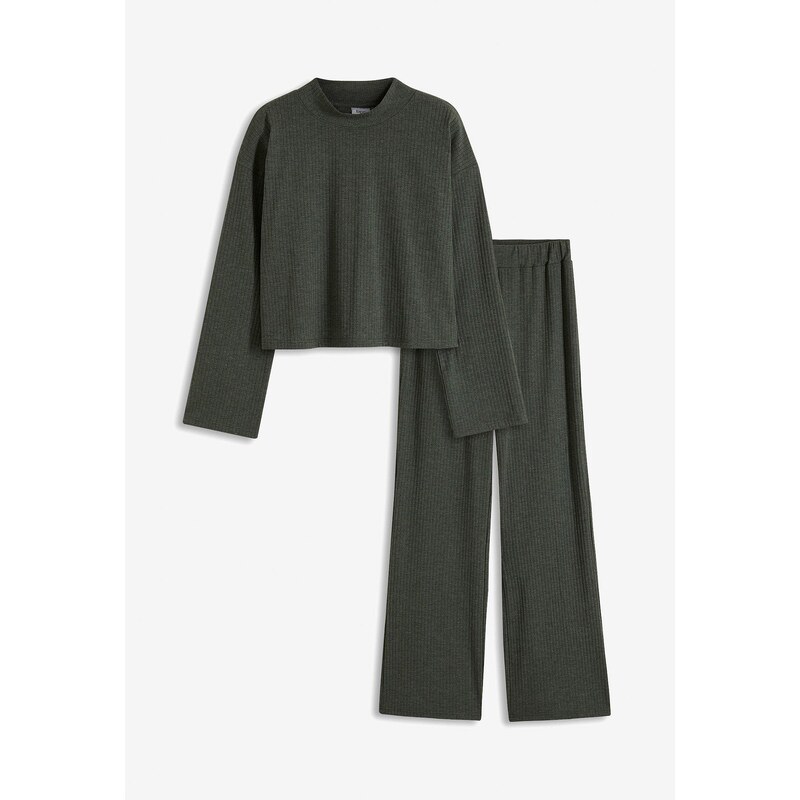 bonprix Pyžamo, oversize z mäkkého vrúbkovaného materiálu, farba 60614523