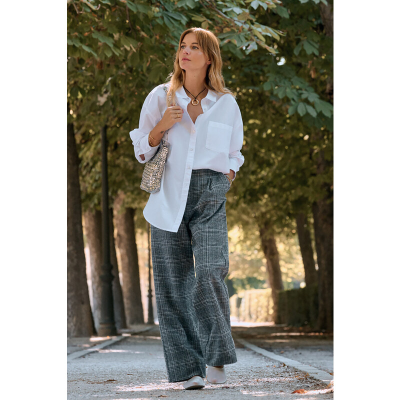 SPRINGFIELD Dámske rovné karované nohavice 60626137