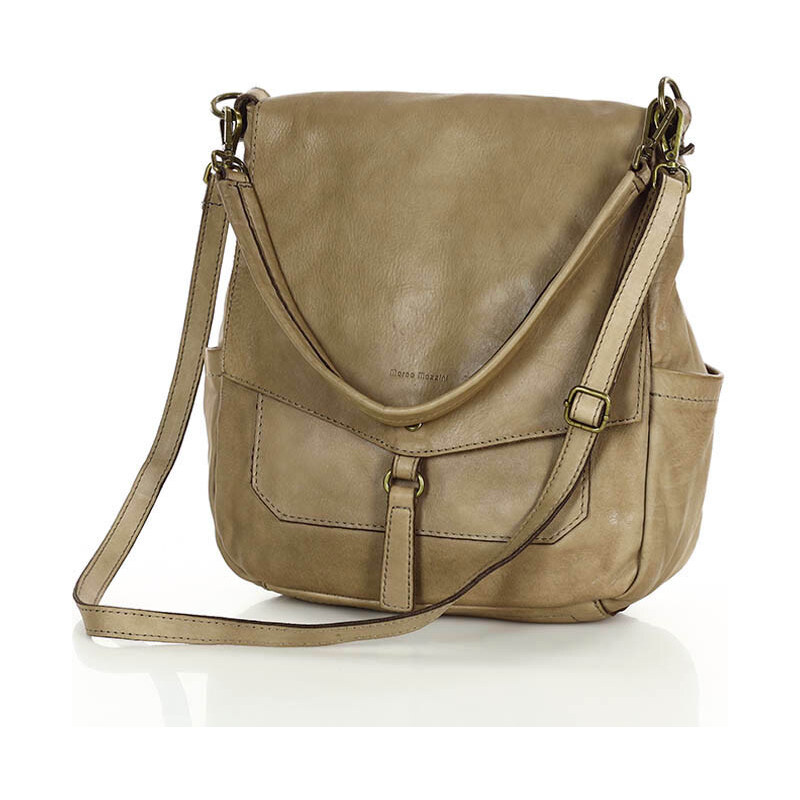 MARCO MAZZINI Kožená kabelka na rameno Vera Pelle | béž taupe v187b 60627099