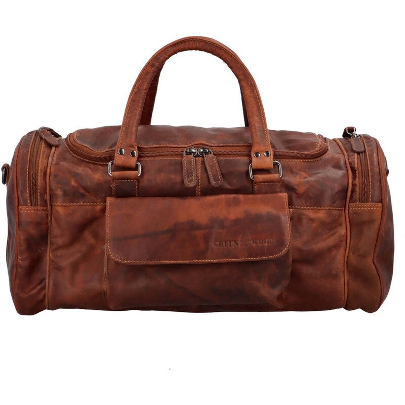 Kožená cestovní taška Greenwood Alois - koňak 64167692