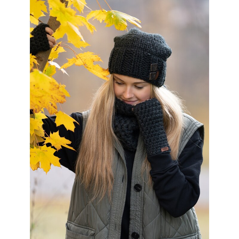 DOKE Háčkované návleky Anthracite 60634064