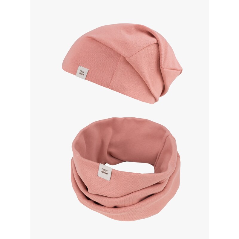 DOKE Set čiapka a nákrčník organic old rose 63488504