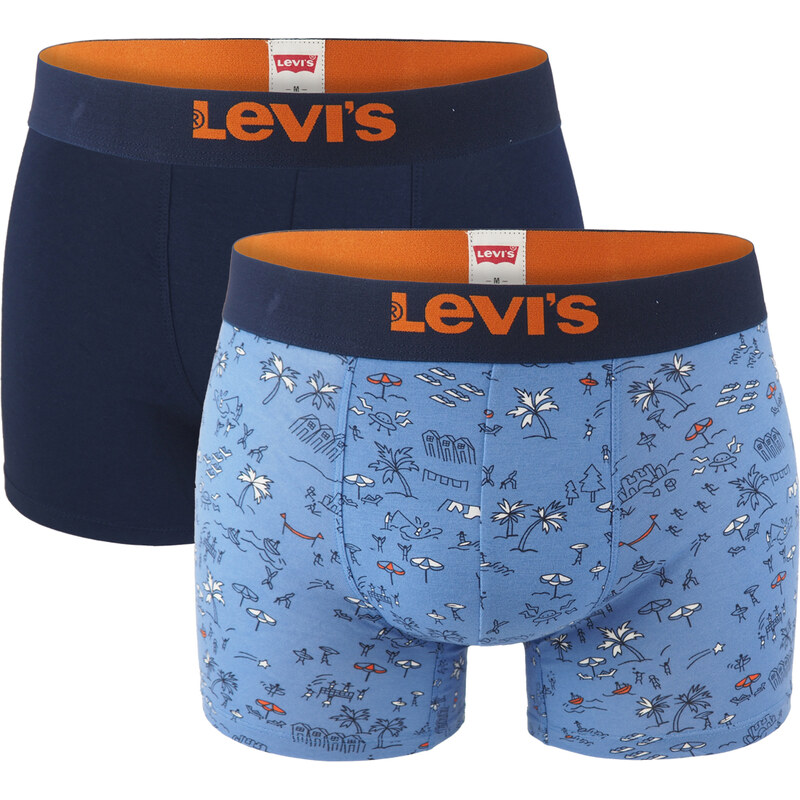LEVI`S - boxerky 2PACK Levi`s men beach go blue color combo - 60640455