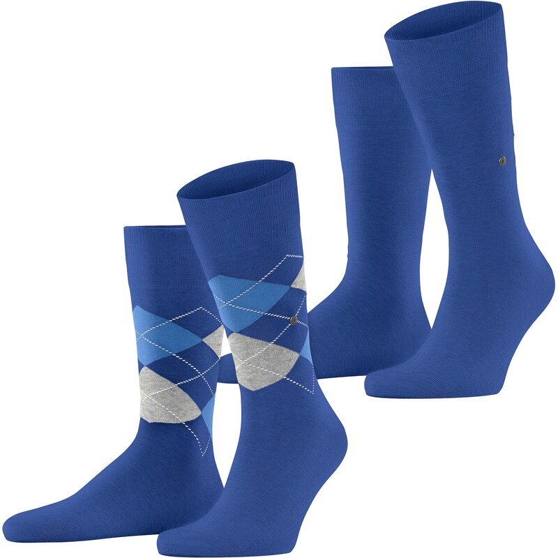 Pánske ponožky modré mix 2 páry uni 40-46 BURLINGTON 60645169