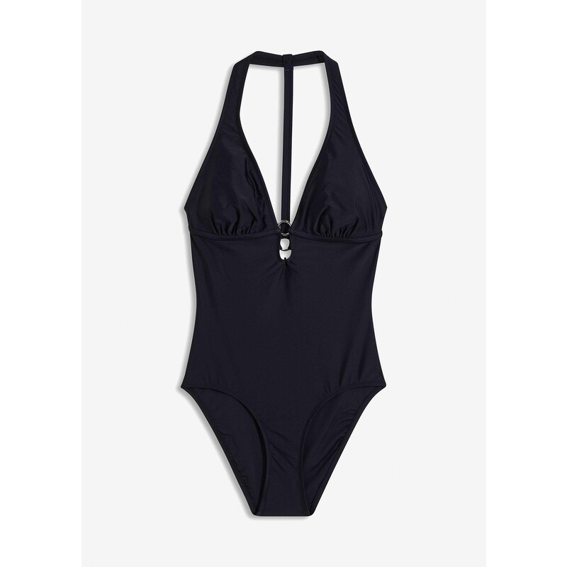 bonprix Plavky s hlbokým výstrihom, farba čierna 44799043