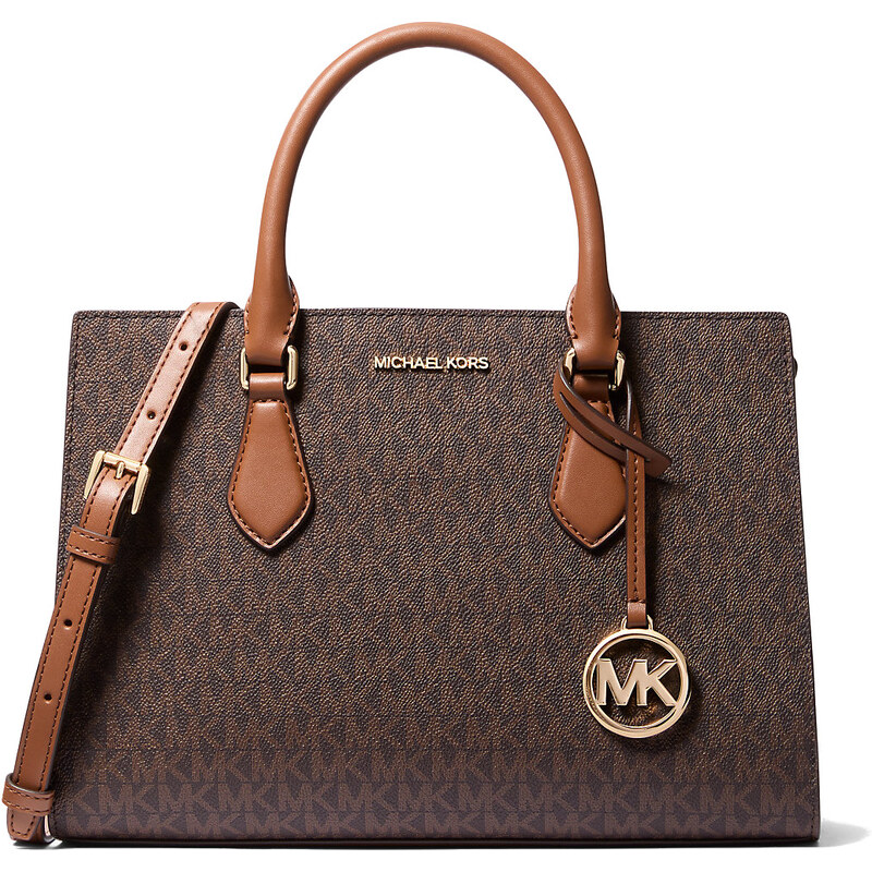 Michael Kors Sheila Medium Logo Satchel Brown 63717817