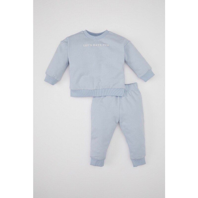 DEFACTO Baby Girl 2-Piece Set Crew Neck Printed Sweatshirt Jogger 58314904