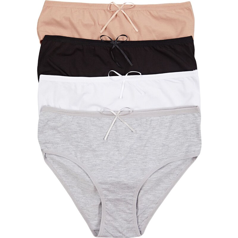 Trendyol Nohavičky telová / sivá melírovaná / čierna / biela 61067714