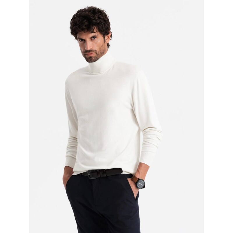 Ombre Clothing Atraktívny ecru rolák V3 SWTN-0101 48973817